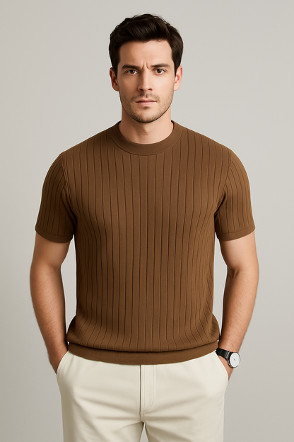 Camiseta Tricot Premium Atemporal Luxuoso Clássica Masculina Sartong Lillehammer®