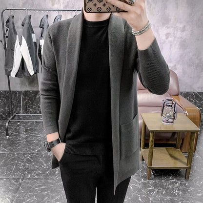 Cardigan Masculino Algodão Elastano Premium Clássico Casual Elegante Sartong Orange®