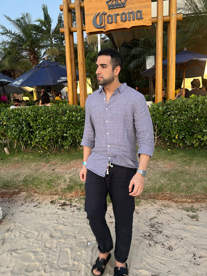 Camisa Linho Slim Sartong Karlovy Vary®