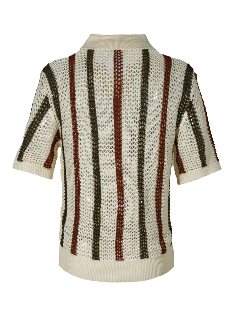 Camisa Crochê Italiano Casual Sofisticado Atemporal Superior Exclusivo Sartong Vieux®