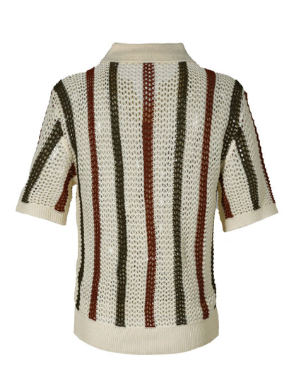 Camisa Crochê Italiano Casual Sofisticado Atemporal Superior Exclusivo Sartong Vieux®