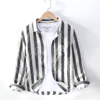 Camisa Linho Slim Luxo Atemporal Guarda Roupa Masculino Coleção Premium Sartong Cambridge®