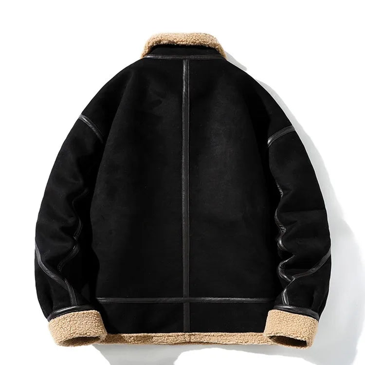 Jaqueta Casual Luxo Refinado Artesanal Couro Lã Premium Italiano Exclusivo Sartong Bruges®