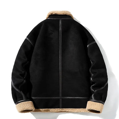 Jaqueta Casual Luxo Refinado Artesanal Couro Lã Premium Italiano Exclusivo Sartong Bruges®