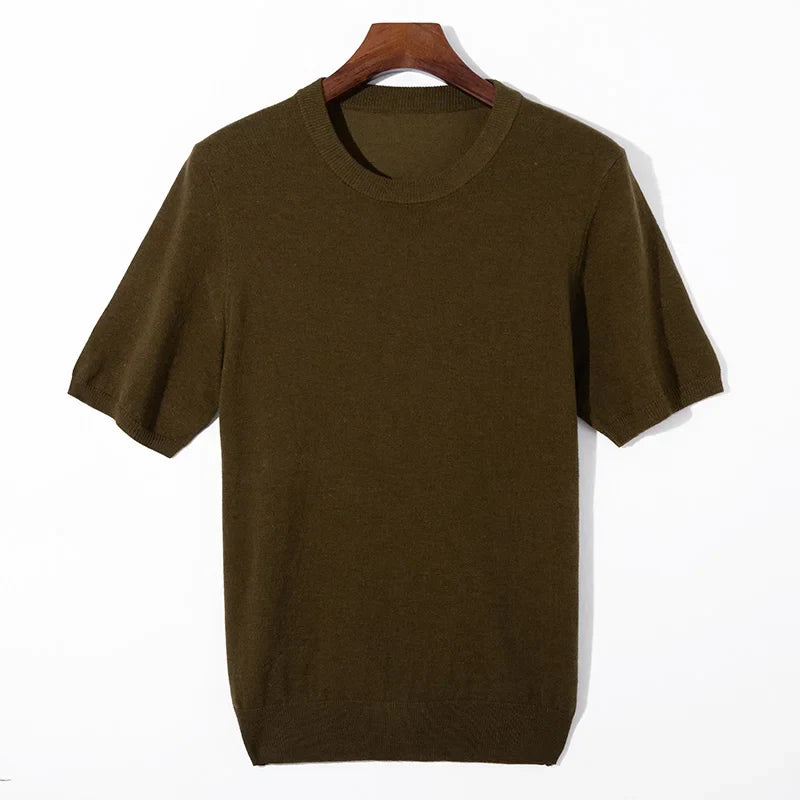 Camiseta Tricot Premium Luxo Algodão Elastano Sartong Myrdal®