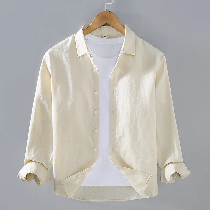 Camisa Linho Puro Premium Casual Refinado Luxuoso Sartong San Mijas®