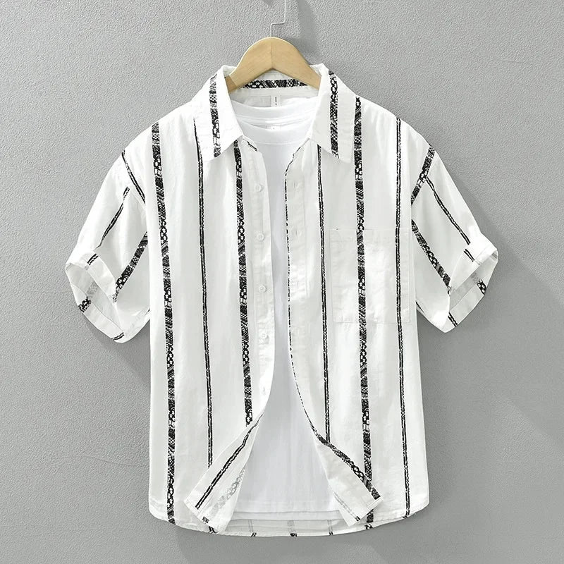 Camisa Casual Estiloso Exquisito Iconico Algodão Puro Sartong San Granada®
