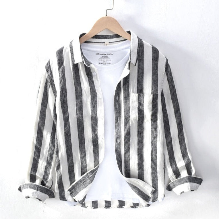 Camisa Linho Slim Luxo Atemporal Guarda Roupa Masculino Coleção Premium Sartong Cambridge®