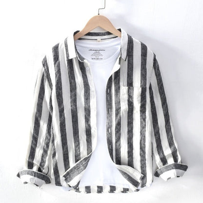 Camisa Linho Slim Luxo Atemporal Guarda Roupa Masculino Coleção Premium Sartong Cambridge®