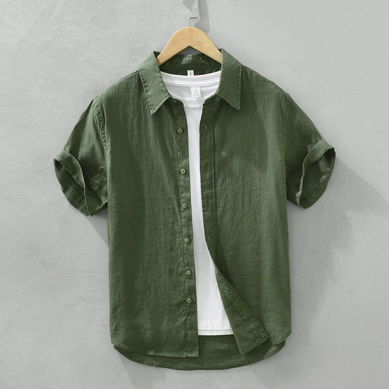 Camisa Social de Linho Premium Ultra Fino com Caimento Casual Solto Sartong Olbia®