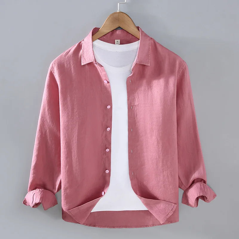 Camisa Linho Puro Premium Casual Refinado Luxuoso Sartong San Mijas®