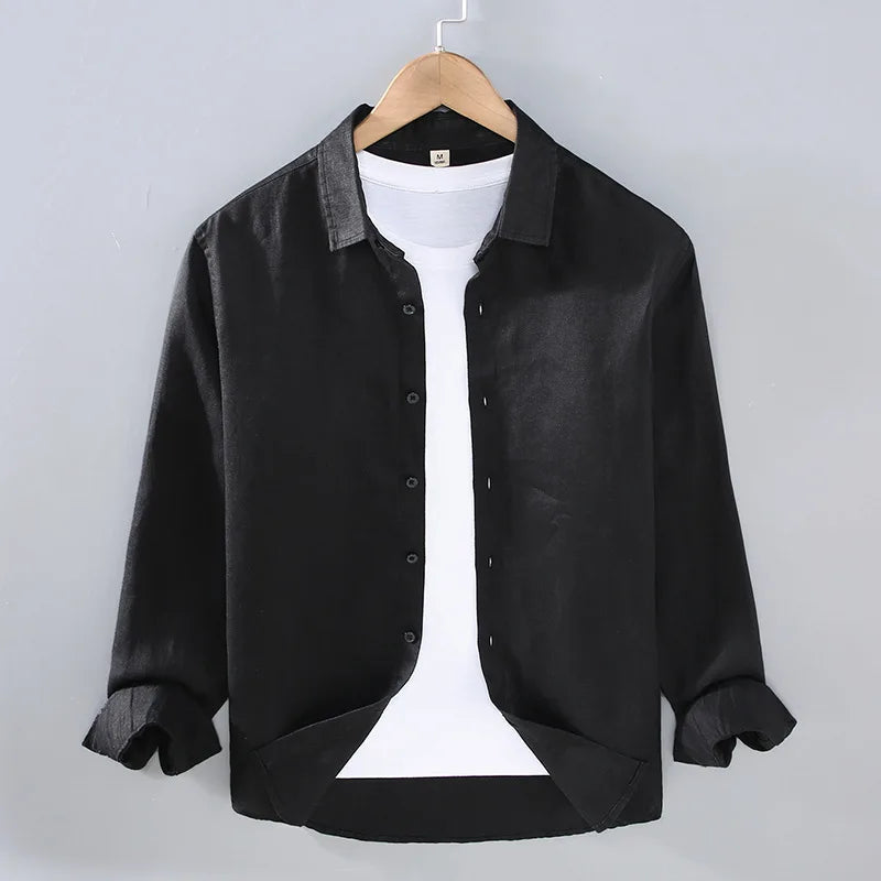 Camisa Linho Puro Premium Casual Refinado Luxuoso Sartong San Mijas®