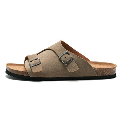 Elegante Sandália Flat Masculina Em Couro Ecológico De Alta Qualidade Sartong Capri Leone®