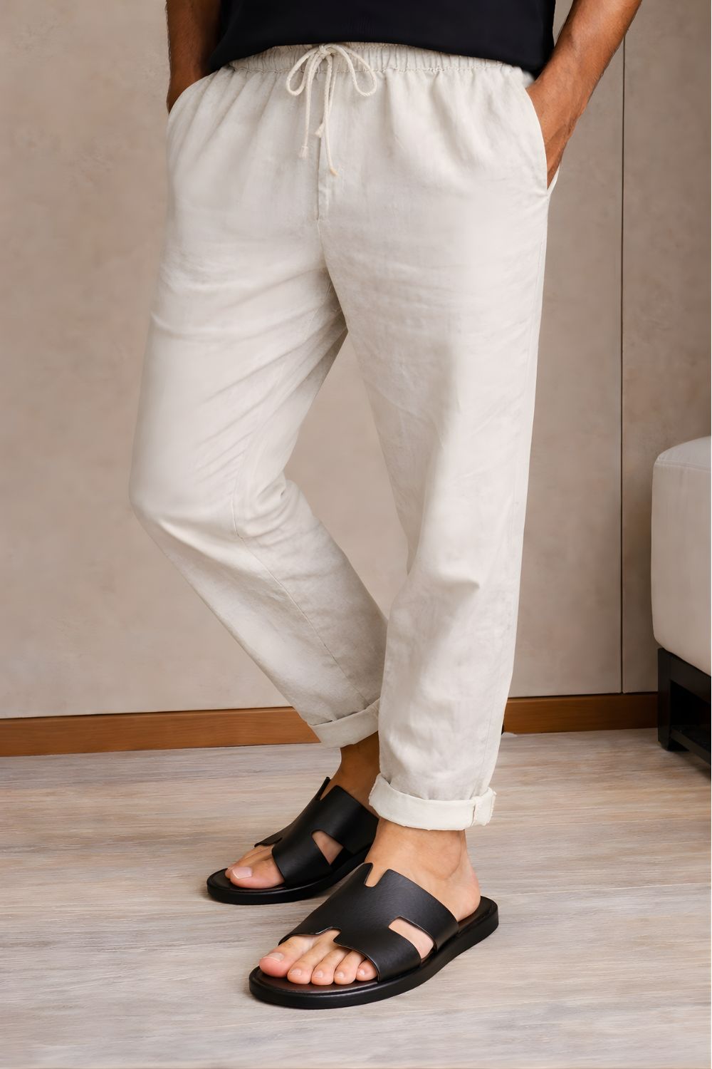 Sandalia masculina Sartong Bar Black em preto2