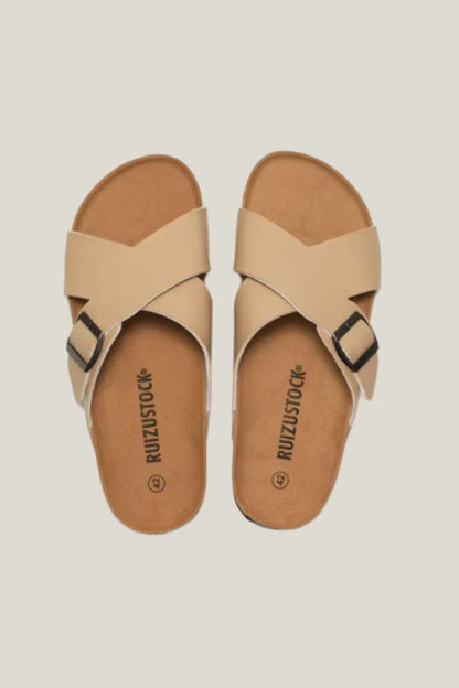 Sandalia masculina Sartong Montreal Beige em bege