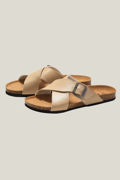 Sandalia masculina Sartong Montreal Beige em bege2