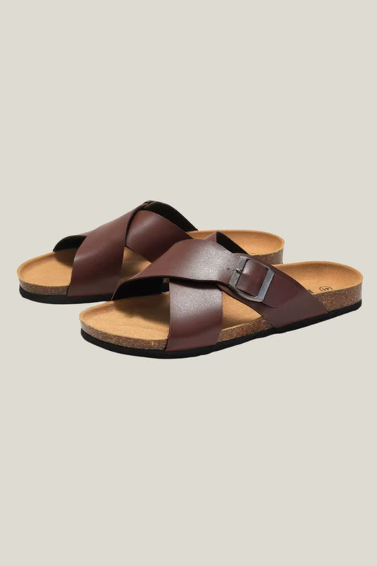 Sandalia masculina Sartong Montreal Brown em marrom