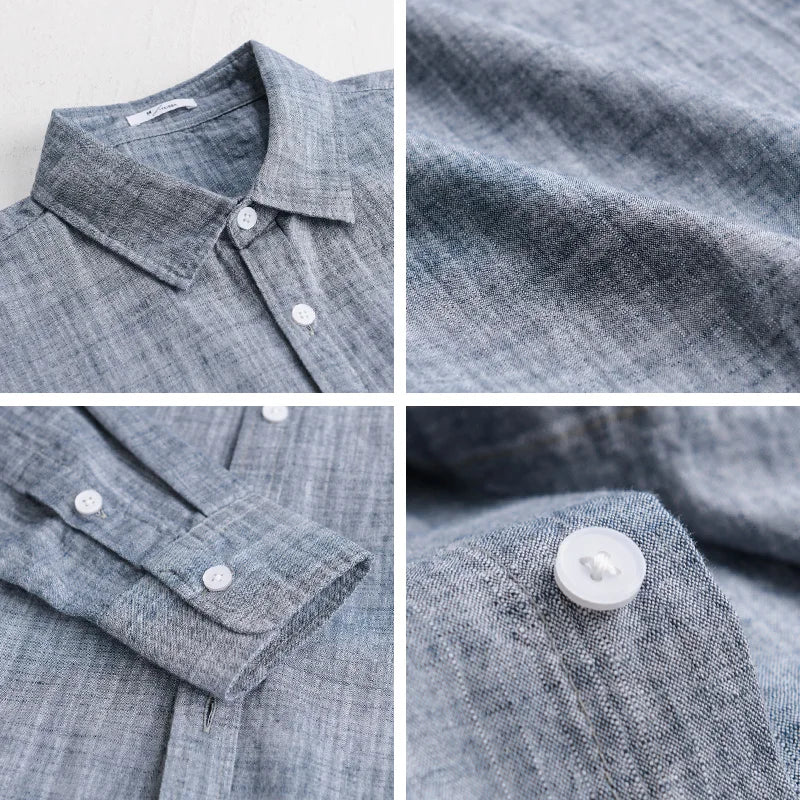 Camisa Casual Linho Puro Luxo Premium Clássico Sartong Albarracin®