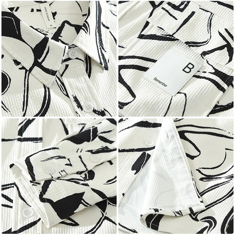 Camisa Casual Masculina Texturizada Premium de Algodão Superior Algodão Egípcio Sartong Cadaques®