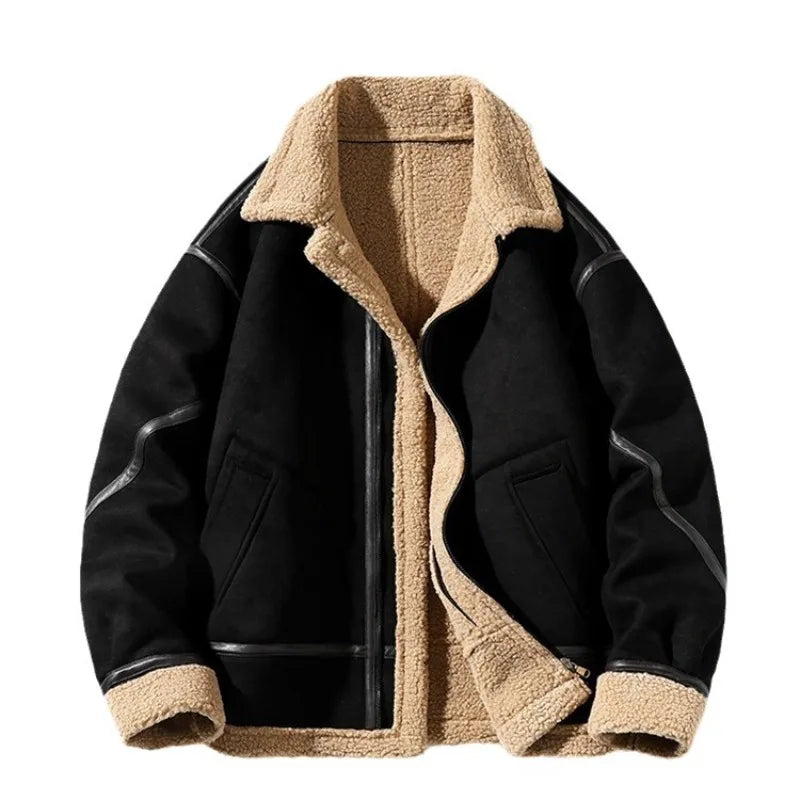 Jaqueta Casual Luxo Refinado Artesanal Couro Lã Premium Italiano Exclusivo Sartong Bruges®