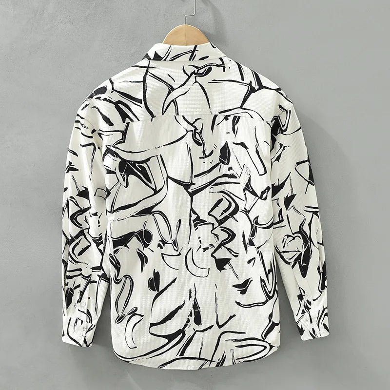 Camisa Casual Masculina Texturizada Premium de Algodão Superior Algodão Egípcio Sartong Cadaques®