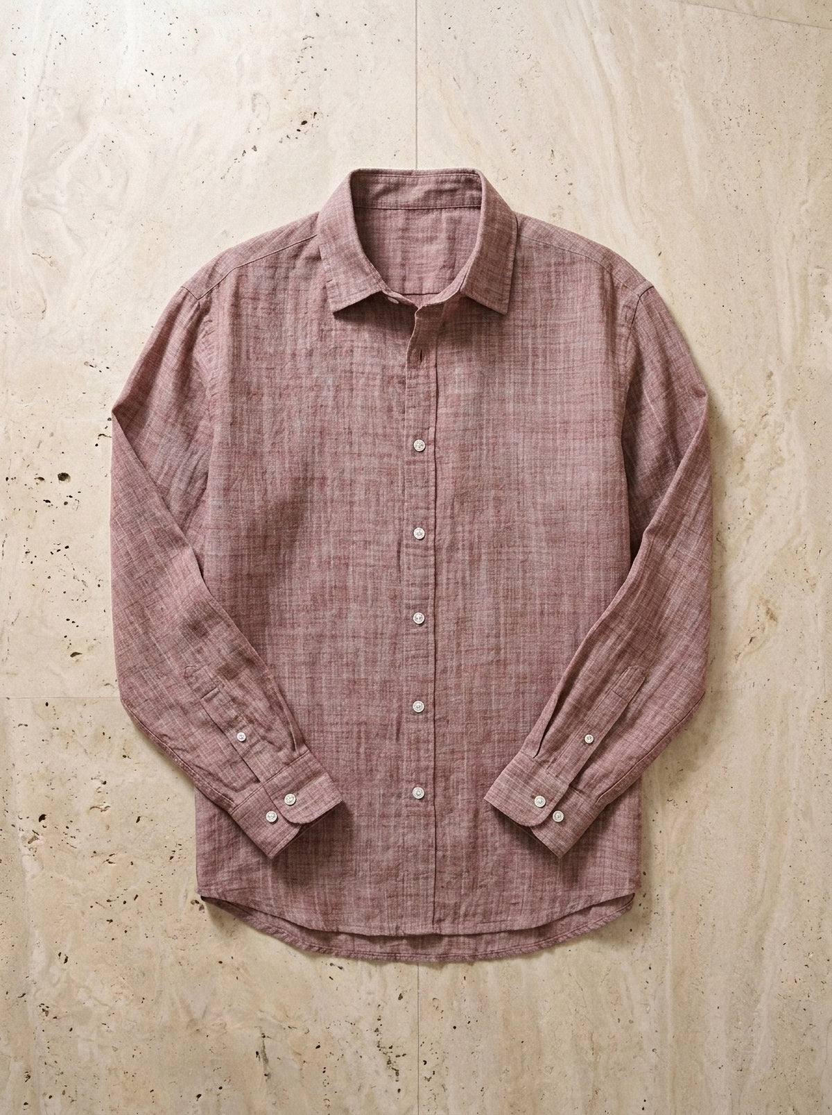Vermelho | Camisa de linho Albarracín vermelho – peça sozinha vista de cima
