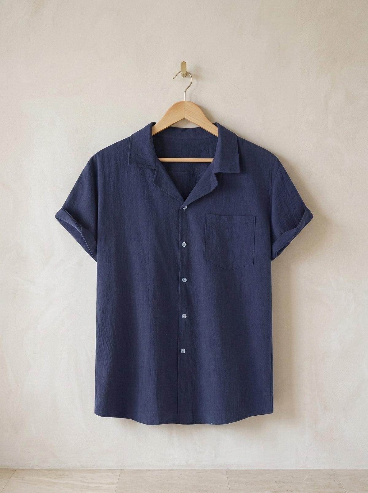 Azul | Camisa de algodão Albufeira azul – peça sozinha, foto de produto