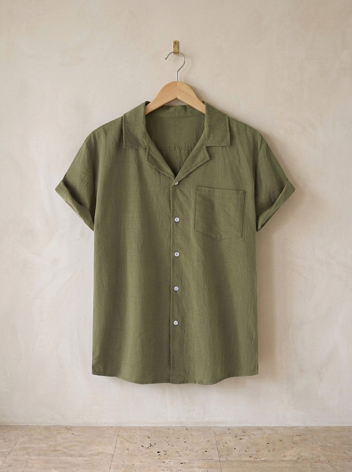 Verde | Camisa de algodão Albufeira verde – peça sozinha, foto de produto