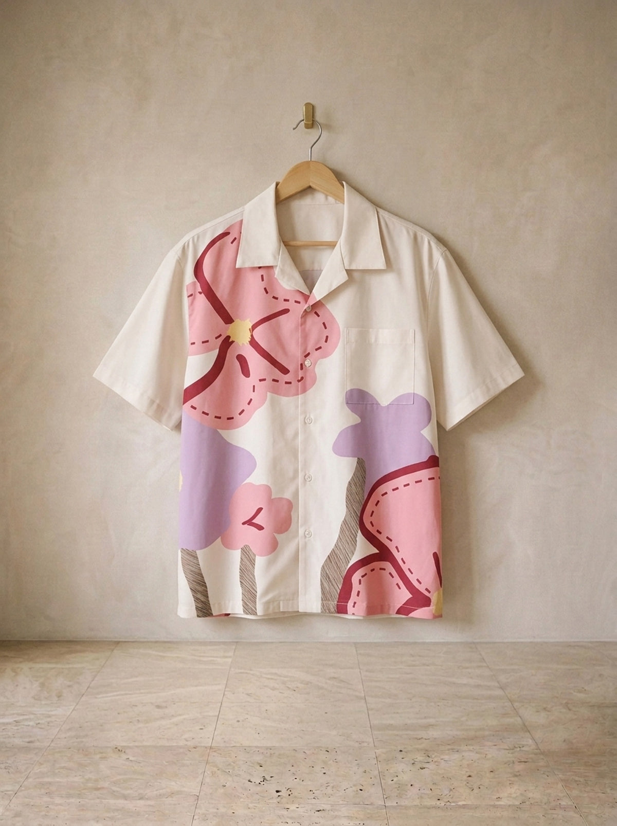 Camisa de flores pintadas Alicante – peça sozinha, foto de produto
