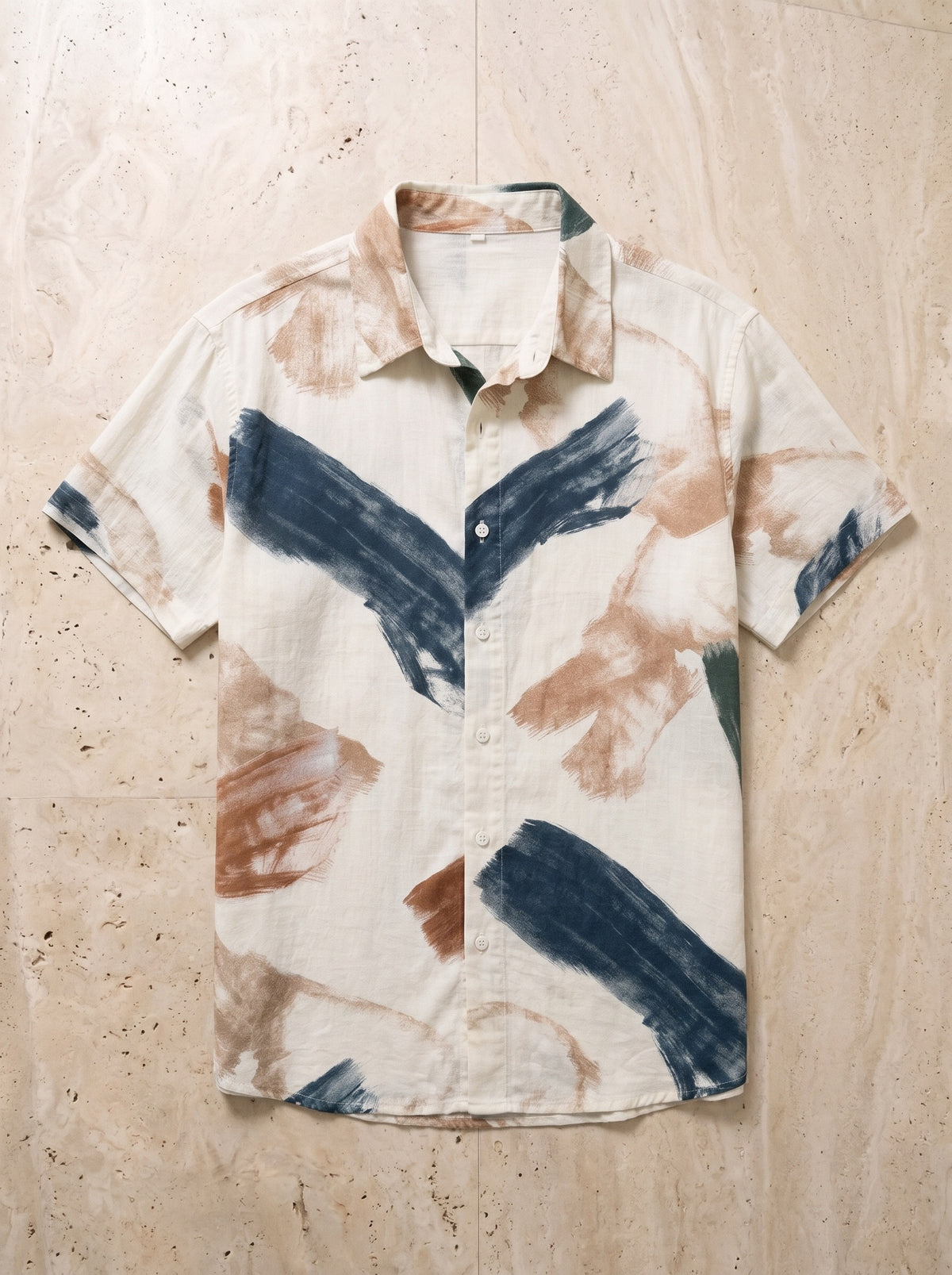 Camisa estampa de pinceladas Amalfi – peça sozinha vista de cima