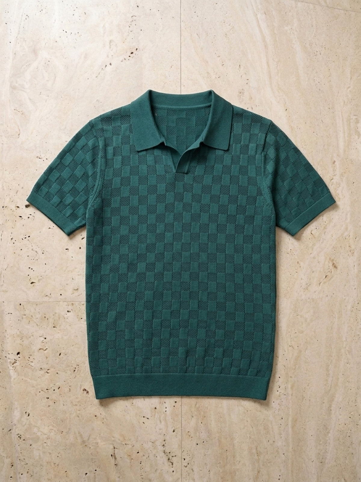 Verde | Camisa polo de tricô slim Sartong Amboise verde – peça sozinha vista de cima