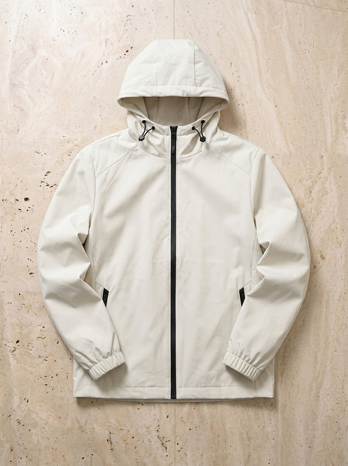 Branco | Jaqueta com capuz forrada de fleece Amersfoort branco – peça sozinha vista de cima