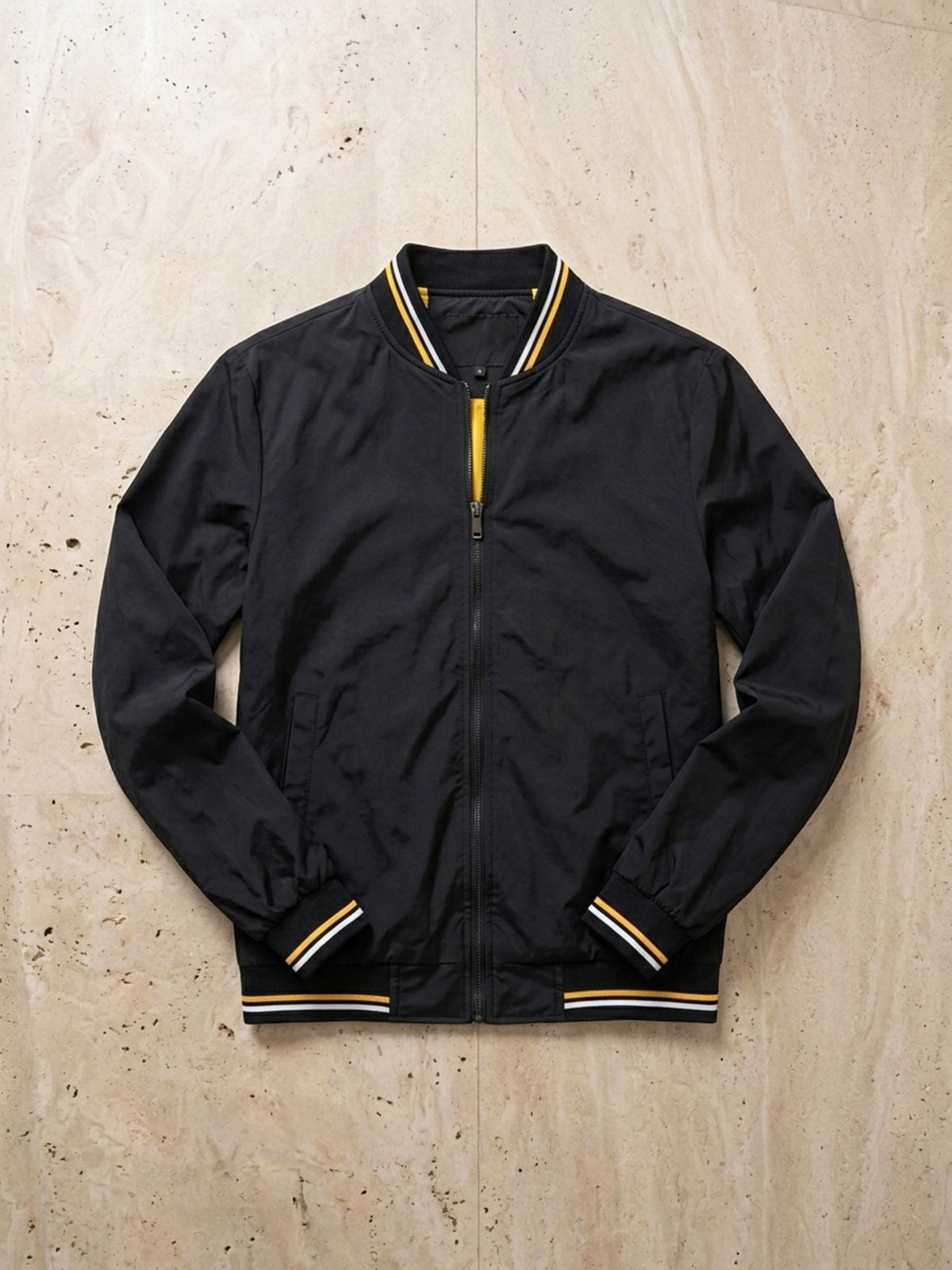 Preto | Jaqueta casual Sartong Amsterdam preto – peça sozinha vista de cima