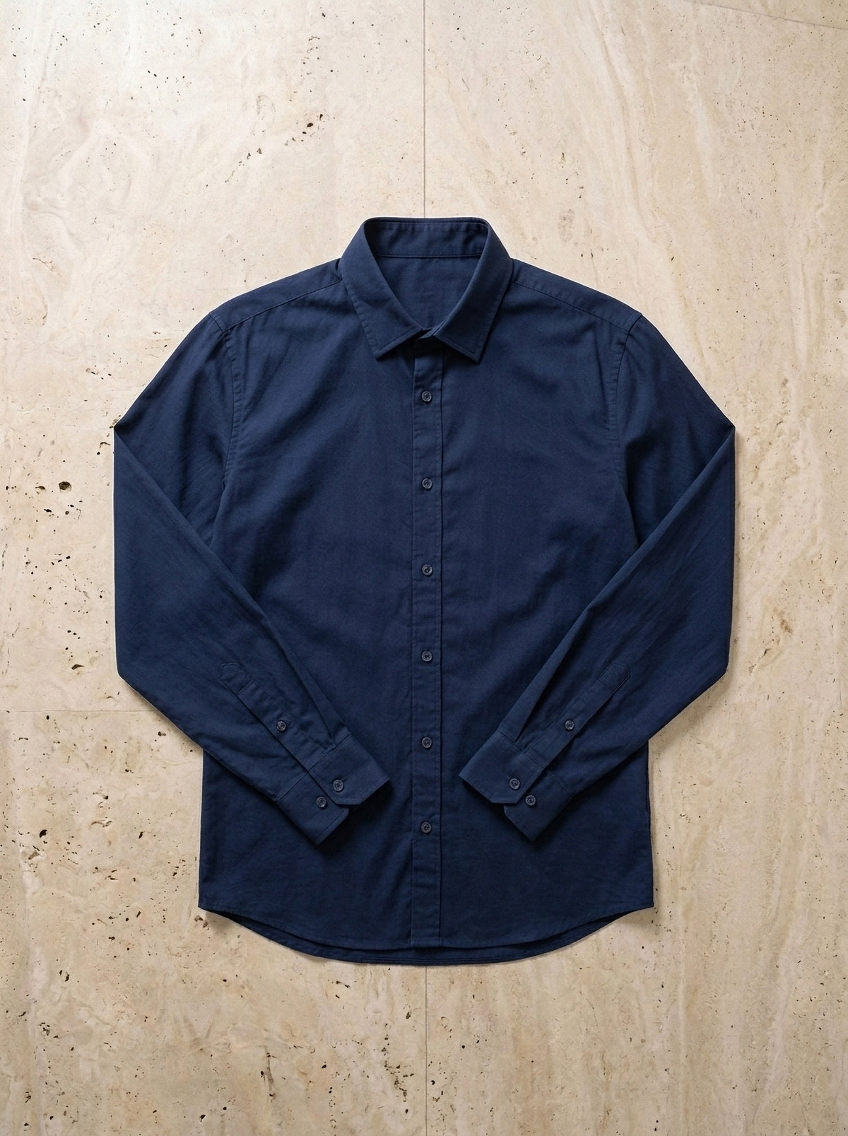 Azul-marinho | Camisa slim Annecy azul-marinho – peça sozinha vista de cima