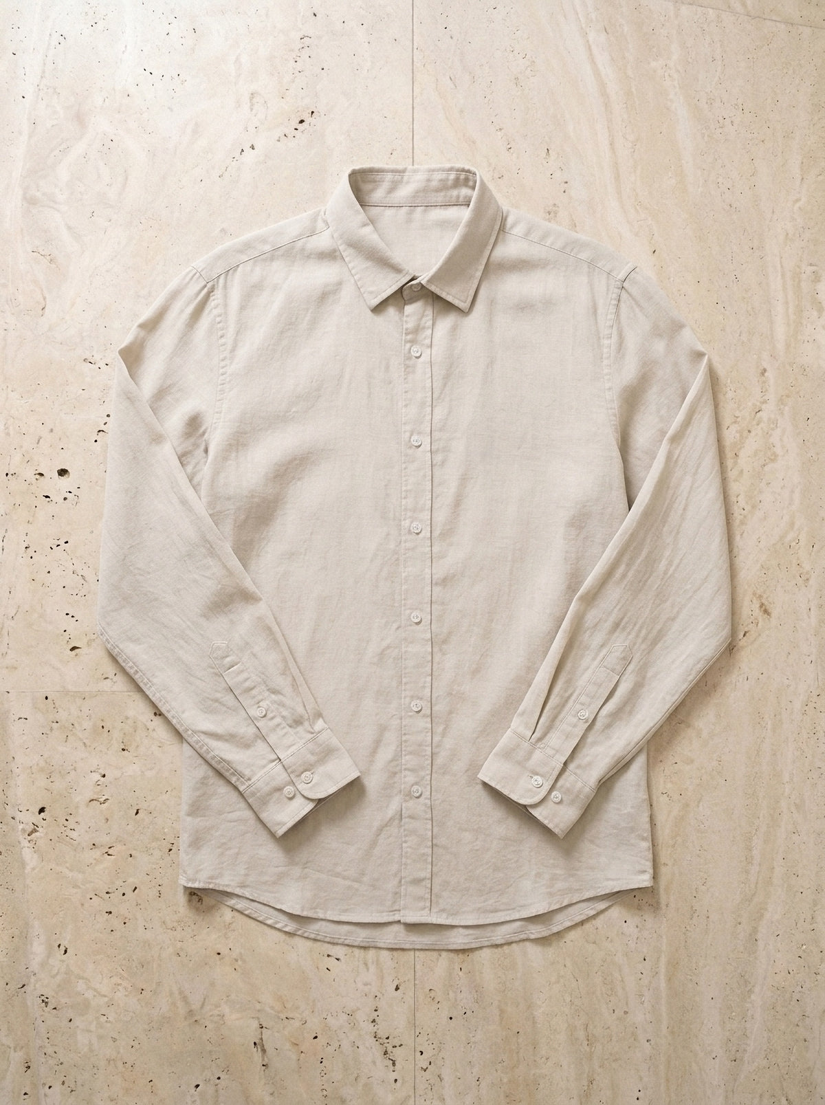 Caqui | Camisa slim Annecy caqui – peça sozinha vista de cima