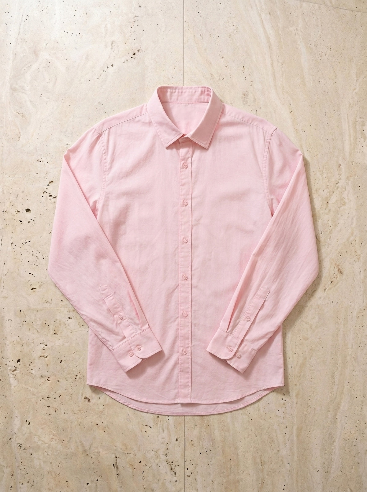 Rosa | Camisa slim Annecy rosa – peça sozinha vista de cima