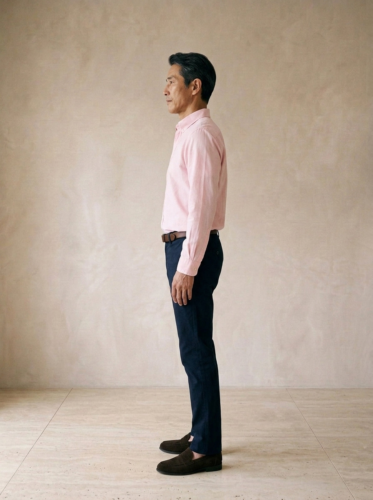 Rosa | Camisa slim Annecy rosa – vista de perfil