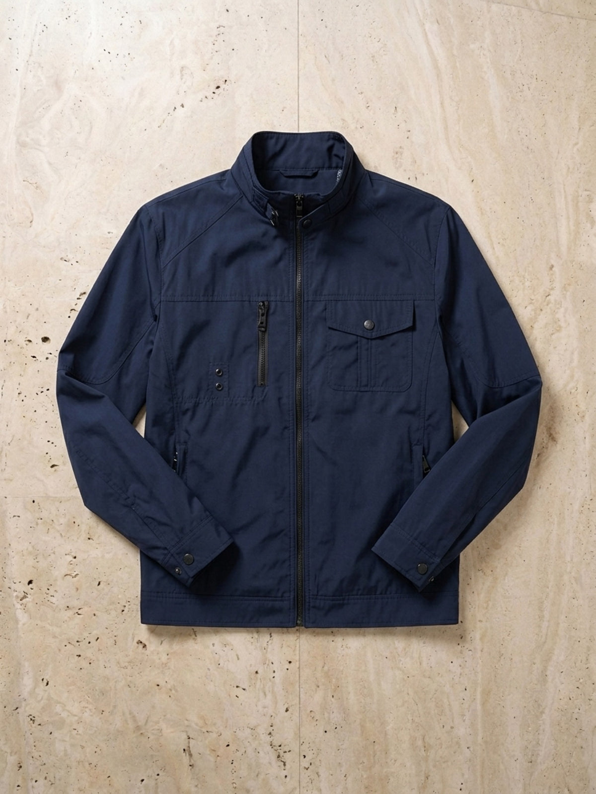 Azul | Jaqueta casual Sartong Antuérpia azul – peça sozinha vista de cima