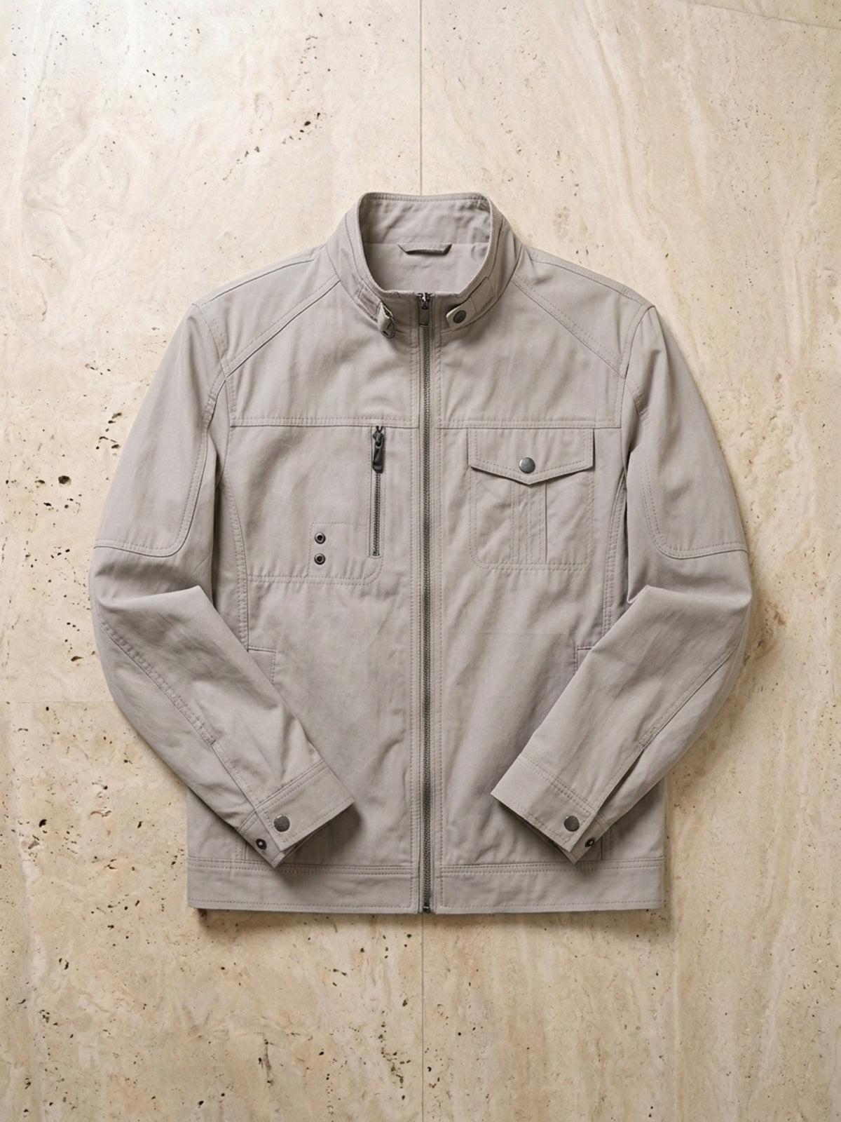 Cinza-claro | Jaqueta casual Sartong Antuérpia cinza-claro – peça sozinha vista de cima