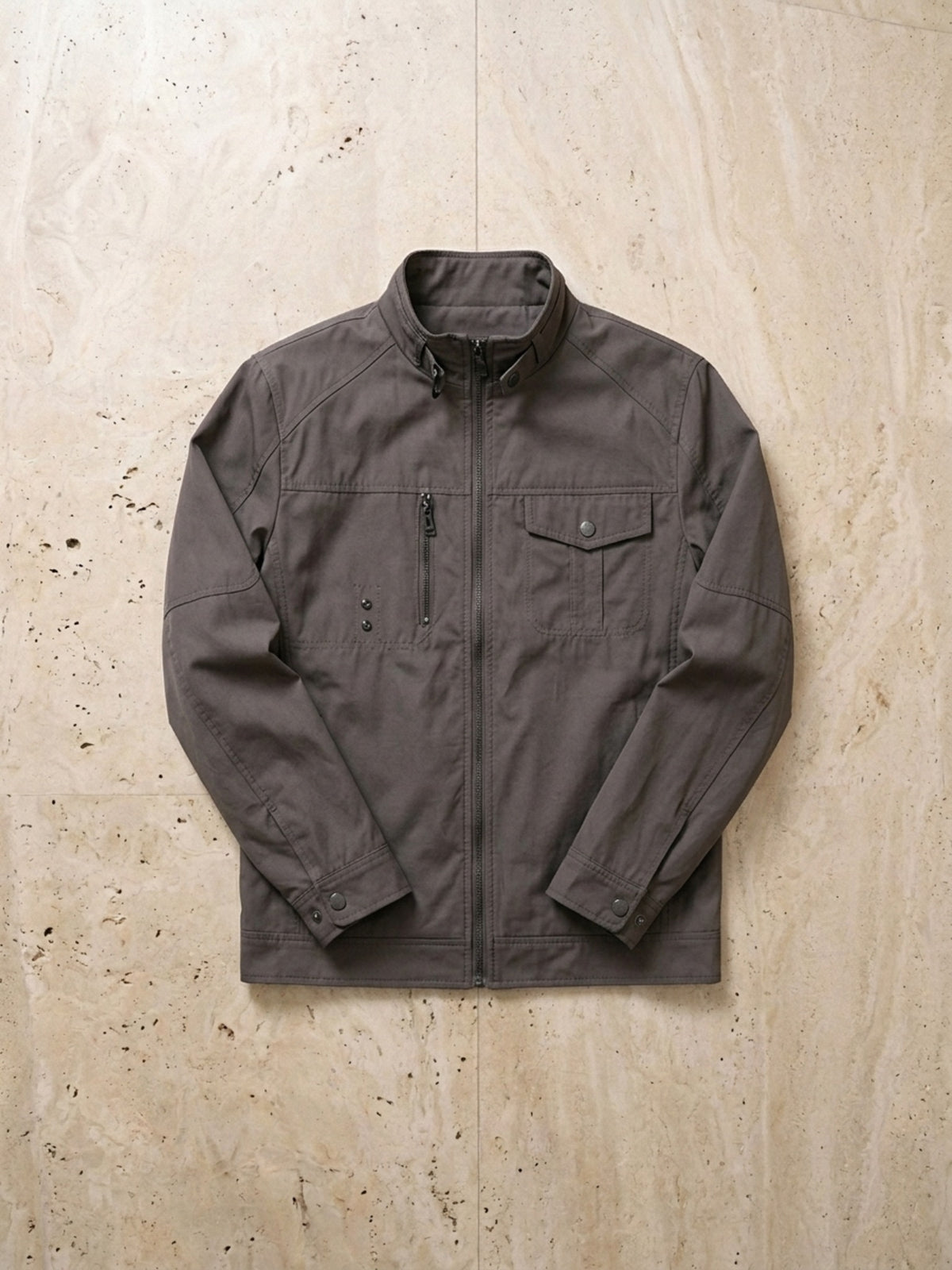 Cinza-escuro | Jaqueta casual Sartong Antuérpia cinza-escuro – peça sozinha vista de cima