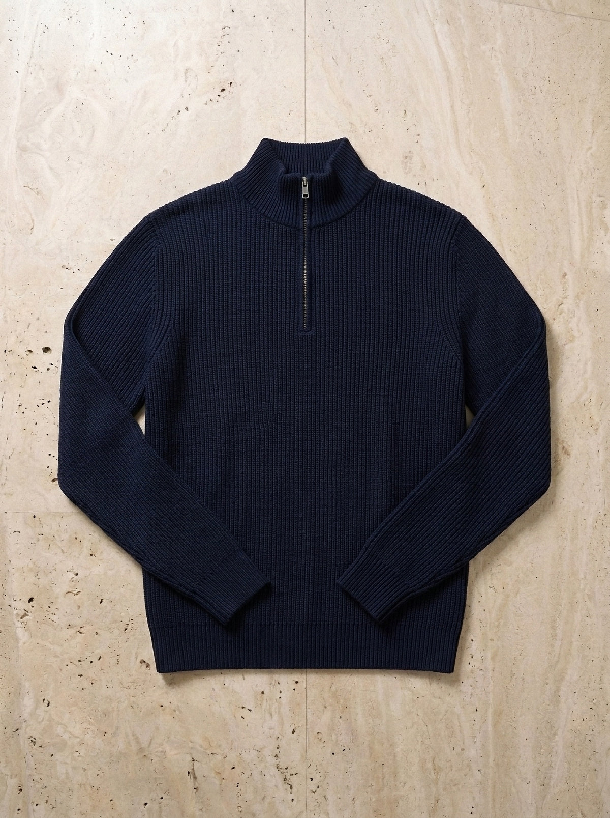 Azul-marinho | Suéter de tricot Argentière azul-marinho – peça sozinha vista de cima
