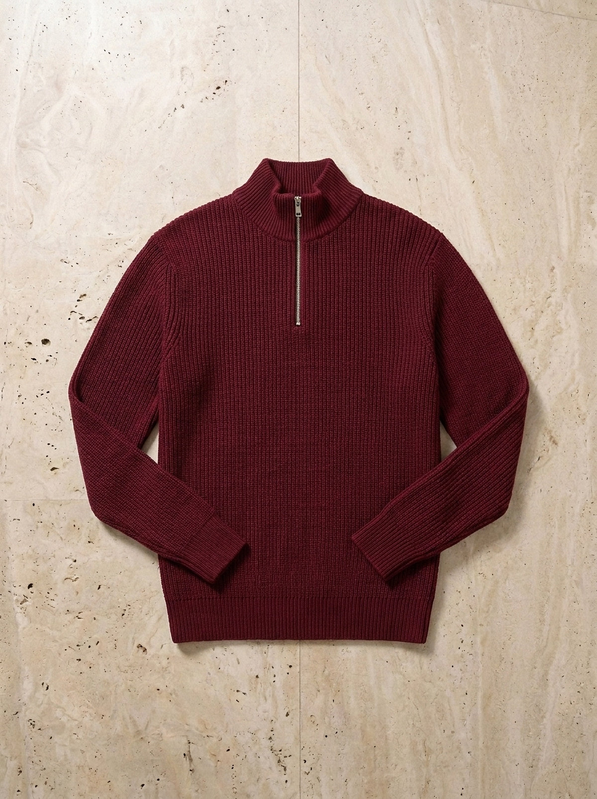 Vinho | Suéter de tricot Argentière vinho – peça sozinha vista de cima