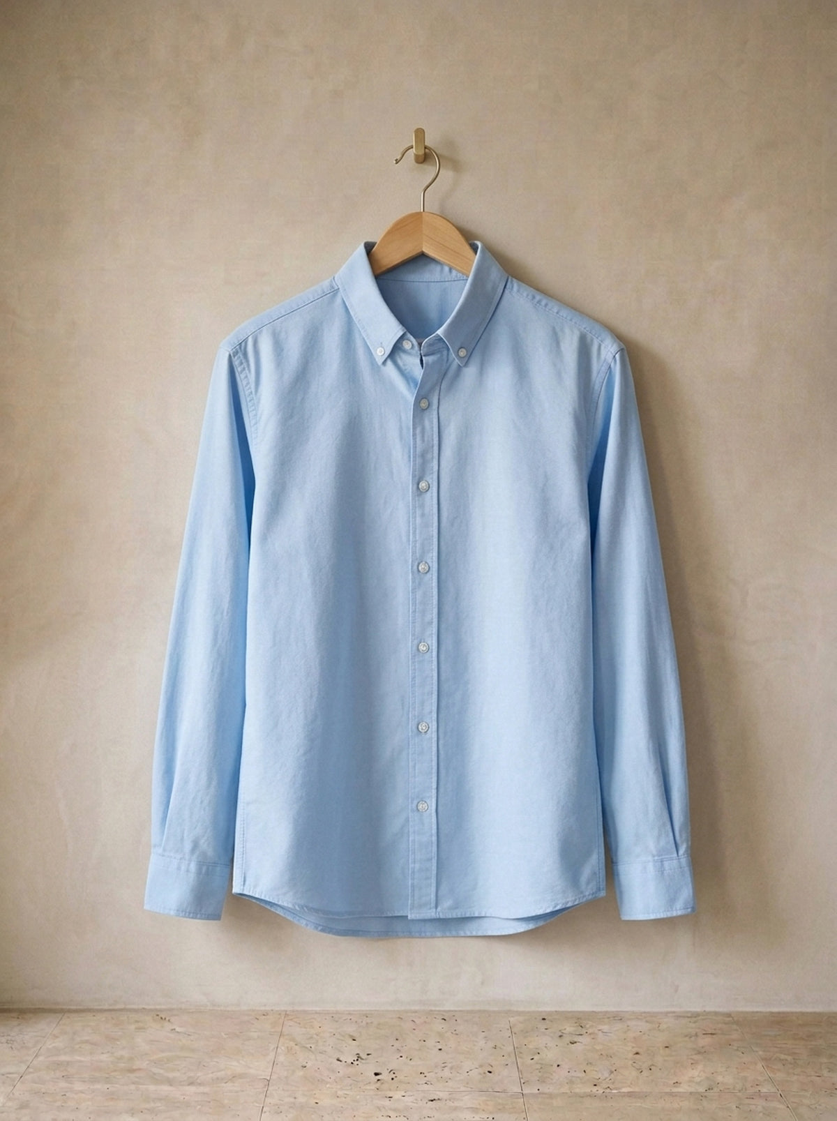 Azul | Camisa oxford gola de botão Balazuc azul – peça sozinha, foto de produto