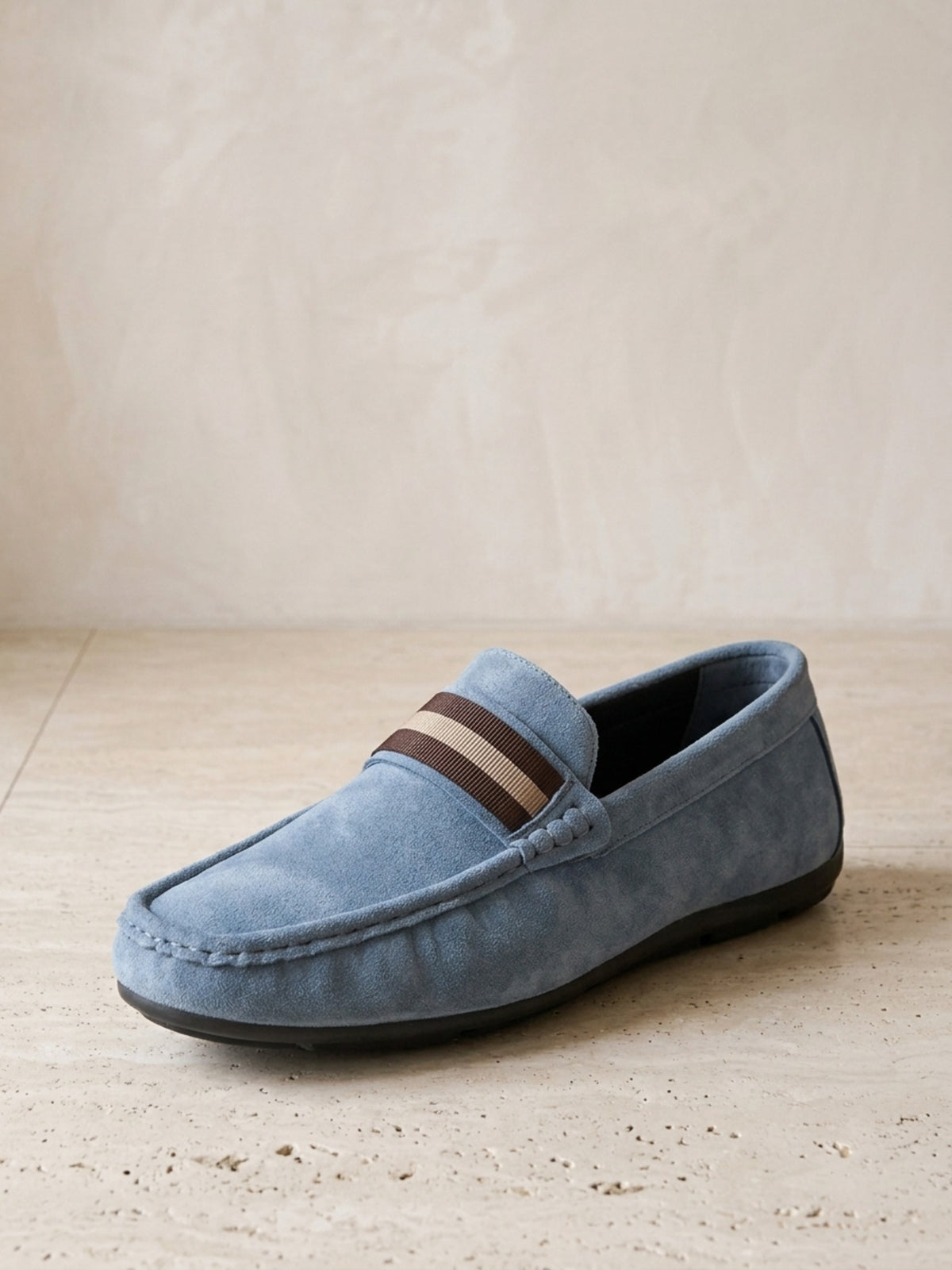 Azul | Mocassim social Sartong Bassano azul – par visto de lado, foto de produto