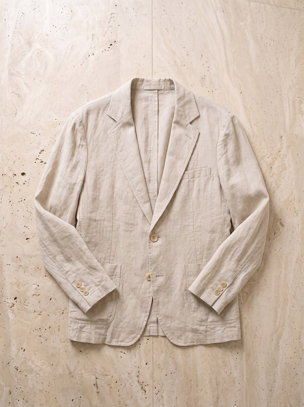 Caqui | Blazer de linho Beaune caqui – peça sozinha vista de cima