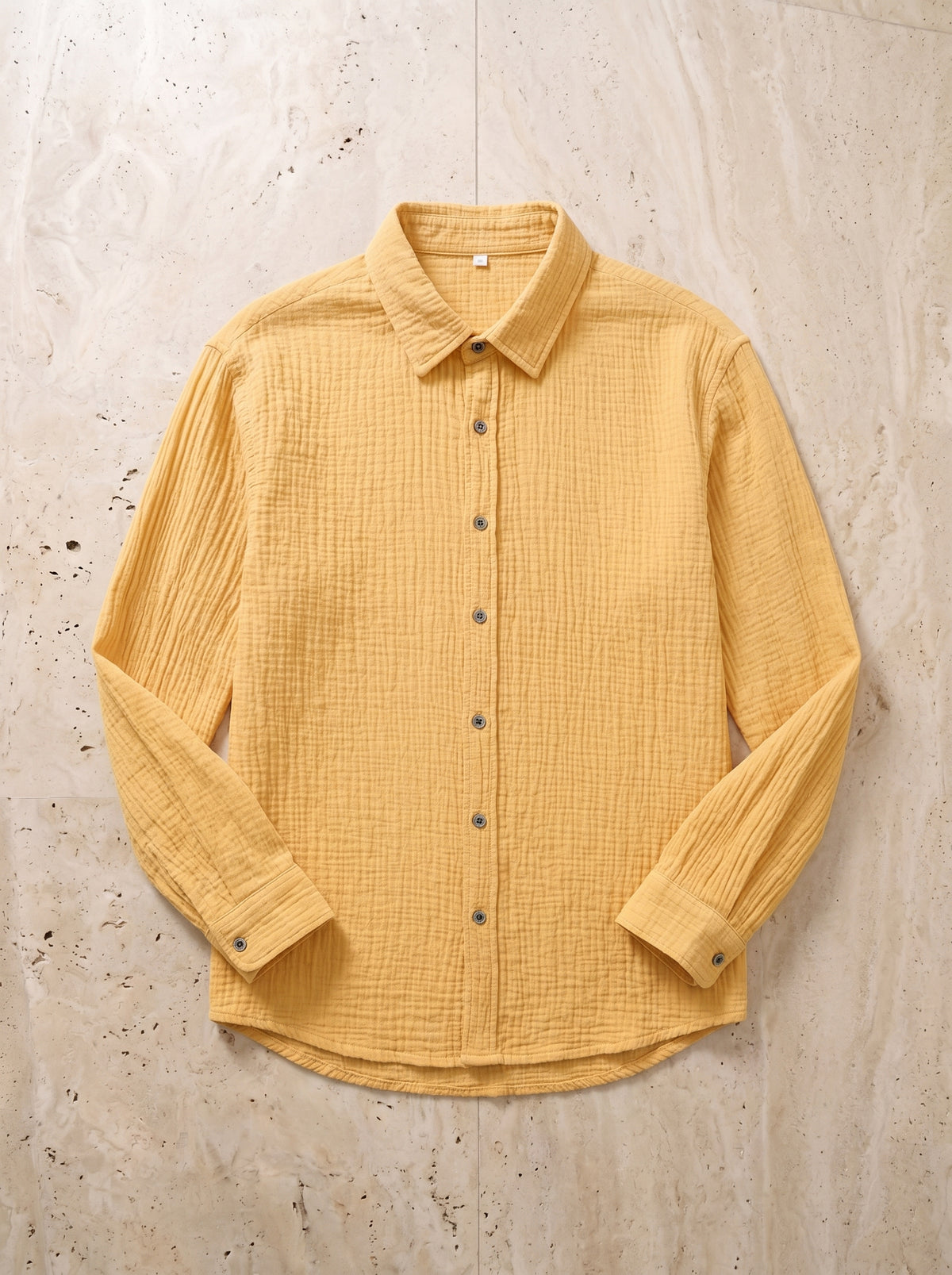 Amarelo | Camisa slim Belfast amarelo – peça sozinha vista de cima