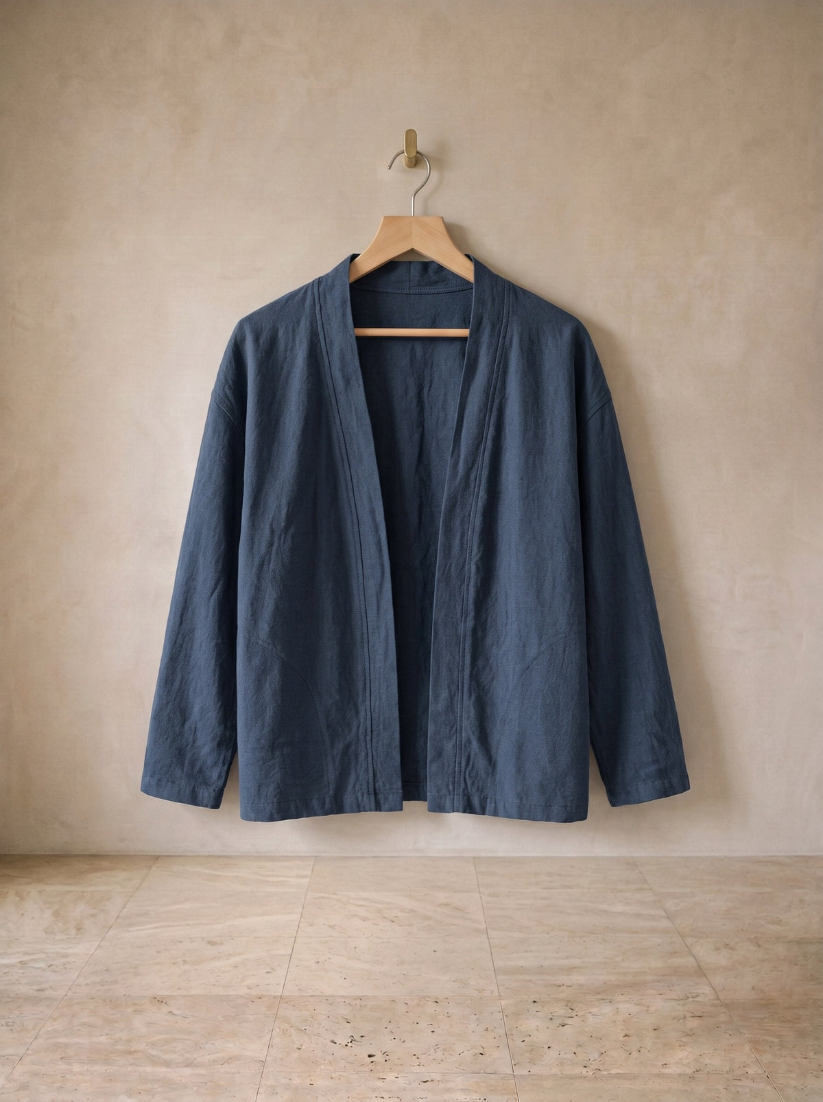 Azul-marinho | Cardigan de linho e algodão Bergen azul-marinho – peça sozinha, foto de produto