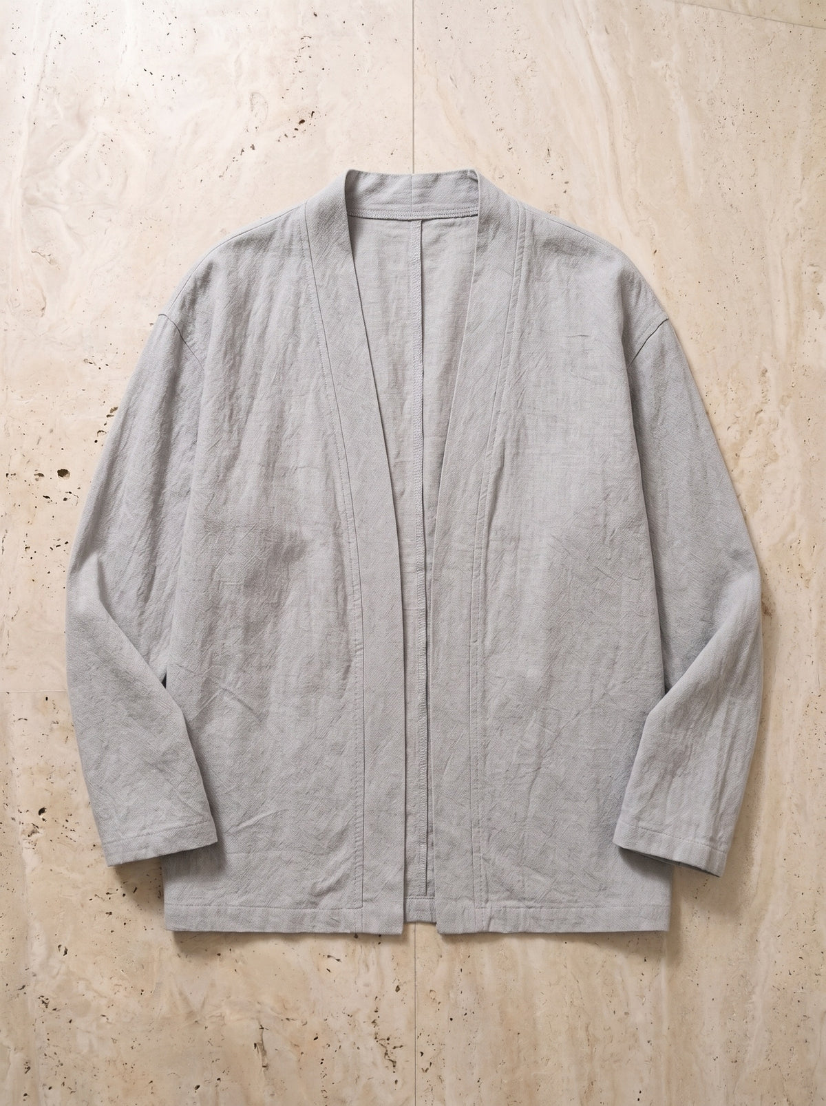 Cinza | Cardigan de linho e algodão Bergen cinza – peça sozinha vista de cima