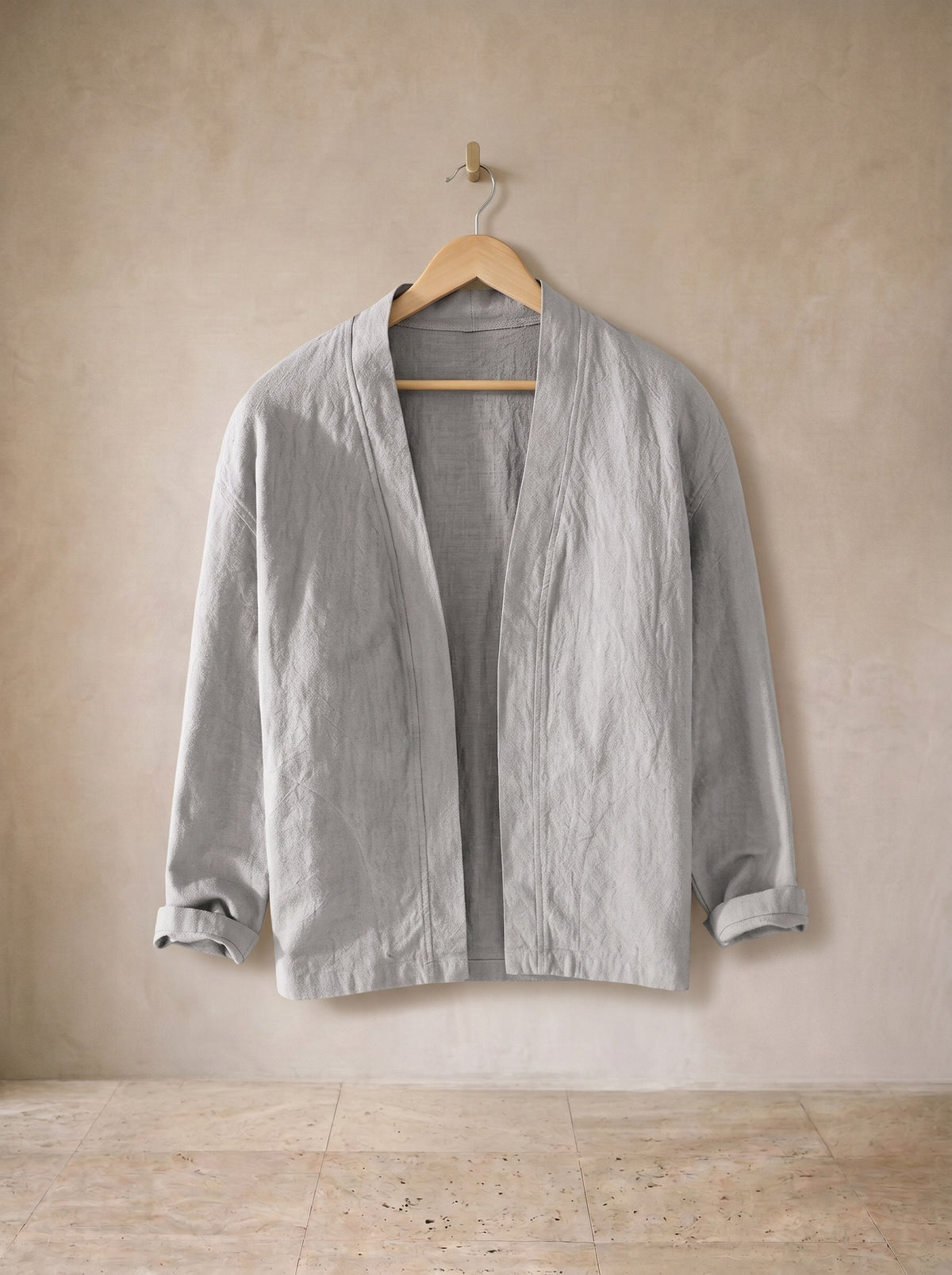Cinza | Cardigan de linho e algodão Bergen cinza – peça sozinha, foto de produto