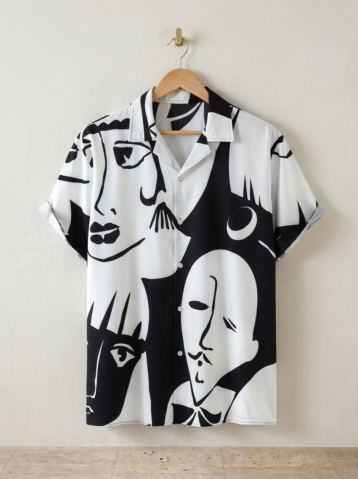 Camisa estampa de rostos Besançon – peça sozinha, foto de produto